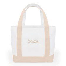 , Neutral Bride Tote Bag | Beige Bachelorette Party Decorations, Cute Bride T...