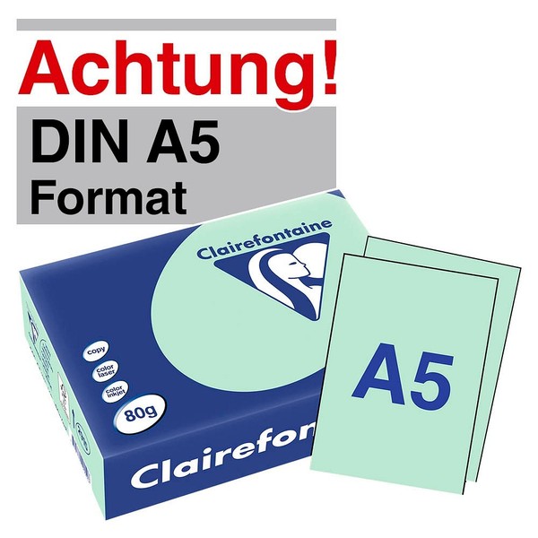 Clairefontaine Kopierpapier TrophéE HellgrüN DIN A5 80 G/Qm 500 Blatt-image