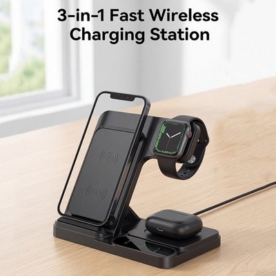 US Wireless Charging Station 3In1 For Apple Watch Air Pods iPhone 16 15 14 13 12