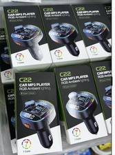 C22 Bluetooth FM Transmitter RGB Ambient Lighting USB Charger Super Charge