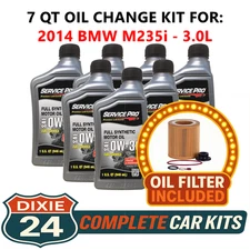Fits: 2014 BMW M235i 3.0L 6,000 Mile Synthetic Oil & Filter Kit (0W-30)