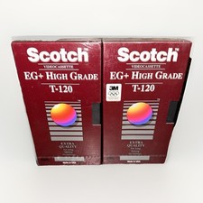 Scotch Blank VHS Tape T-120 PHG Performance High Grade Videocassette Lot 2 NEW