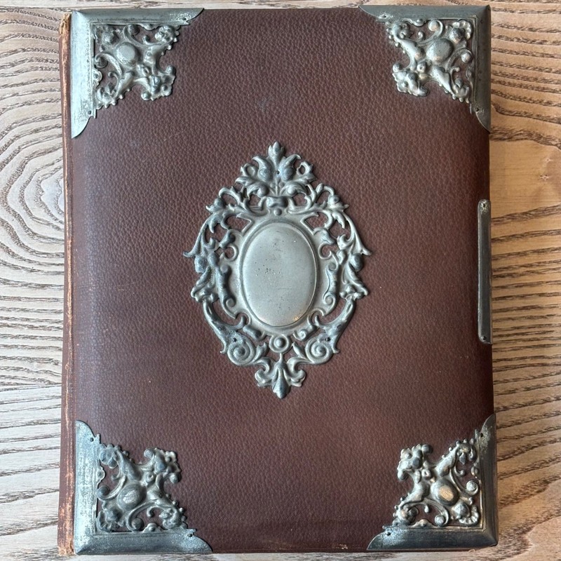 Antique Swedish Photo Album 1890-1902 Nearly Full of Cabinet Cards & CDVs