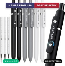 STAGEEK GX3 Black Gel Pens,6Pcs Quick Dry Smooth Writing Pen with 3 Refills