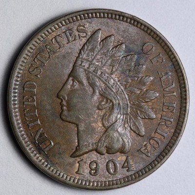 1904 Indian Head Cent Penny GEM BU *UNCIRCULATED* MS TONED E193 SQEP