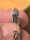 Vintage Sterling Silver Etched Rope Twist Hoop Earrings — photo 5