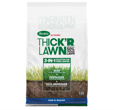 Scotts Turf Builder Thick’R Lawn Sun & Shade Seed, Fertilizer & Soil 40 lb 1.75 per gallon
