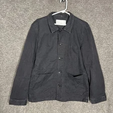 BLDWN Jacket Mens Small Black Herko Chore Coat Cotton Stretch Casual Workwear