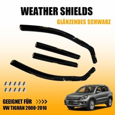 4-Tlg Windabweiser Regenabweiser schwarz Seitenscheiben für VW Tiguan 2008-2016