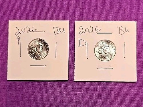 2026 P & D Emerging Liberty Dimes "BU"  In Coin Flips! **FREE SHIPPING**#wj426