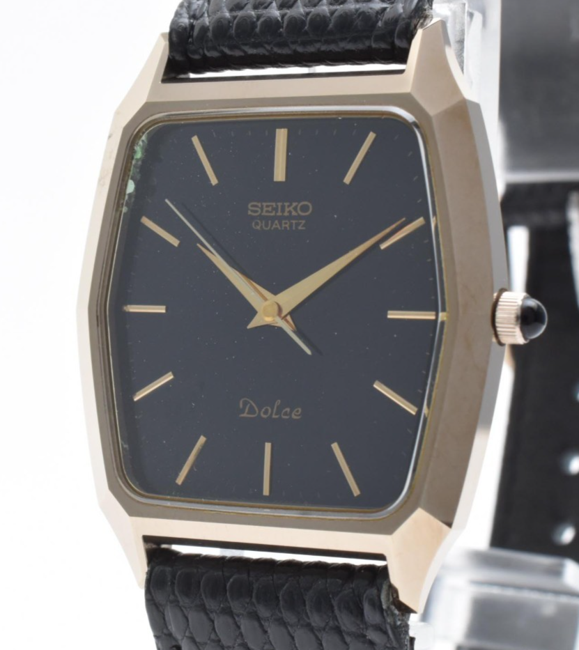 ▶️[Exc+4] SEIKO Dolce 6030-5480 1982 Black Quartz Men's Vintage Watch from Japan