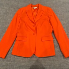 Pendleton Womens Orange Virgin Wool Blend 2 Button Blazer Jacket Size 6