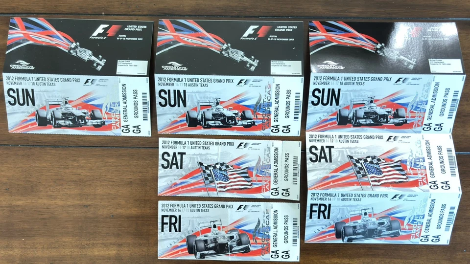 F1 COTA USGP Nov 2012 United States Grand Prix/Inaugural Race Tickets & Programs - Image 2 of 4