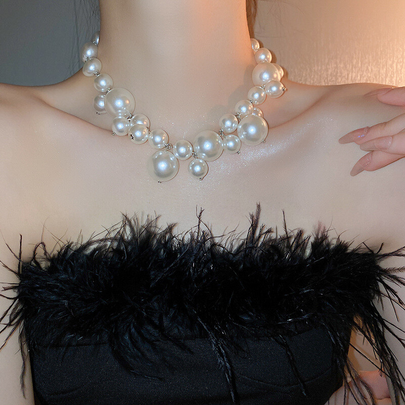 Pearl Necklace Light Gift Luxury Necklace Adornment Trinket Bauble Ornaments New