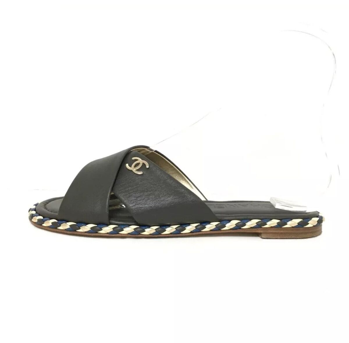 Auth CHANEL - G32825 Black Leather Women's Sandals | eBay Auth CHANEL - G32825 Black Leather Women's Sandals | eBay