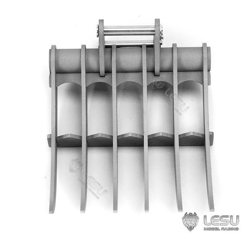 Metal Scraper Rake Bucket for LESU 1/14 AC360 ET30H/26L RC Hydraulic Excavator. - Picture 3 of 12