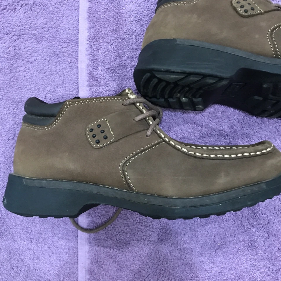 NEW  HUSH PUPPIES   Detroit   Boys/Girls  Brown Leather Lace Up  Booties  SZ 3.5 - Image 4 of 4