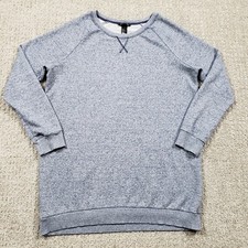 HM Sweatshirt Womens Medium Basic Crewneck Raglan Sleeve Blue Marl