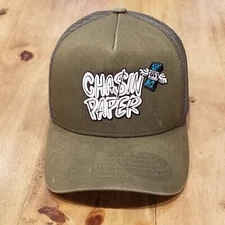 Chasin Paper Hat Cap Snapback Army Green Money Cash One Size Adjustable