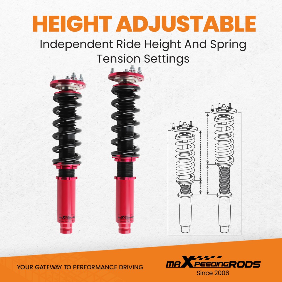 Coilover Struts Shocks For Honda Accord 0307 Suspension Camber Arms