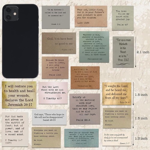120 Pieces Retro Bible Verse Stickers (2 Pieces of Each), Inspirational Christia - Picture 6 of 9