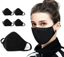 3 X 100% COTTON FACE MASK REUSABLE WASHABLE BREATHABLE LAYERED FACE COVER  