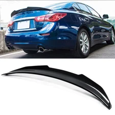 PSM-Style Carbon Style Duckbill Trunk Spoiler For 14-24 2022 Infiniti Q50 Sedan
