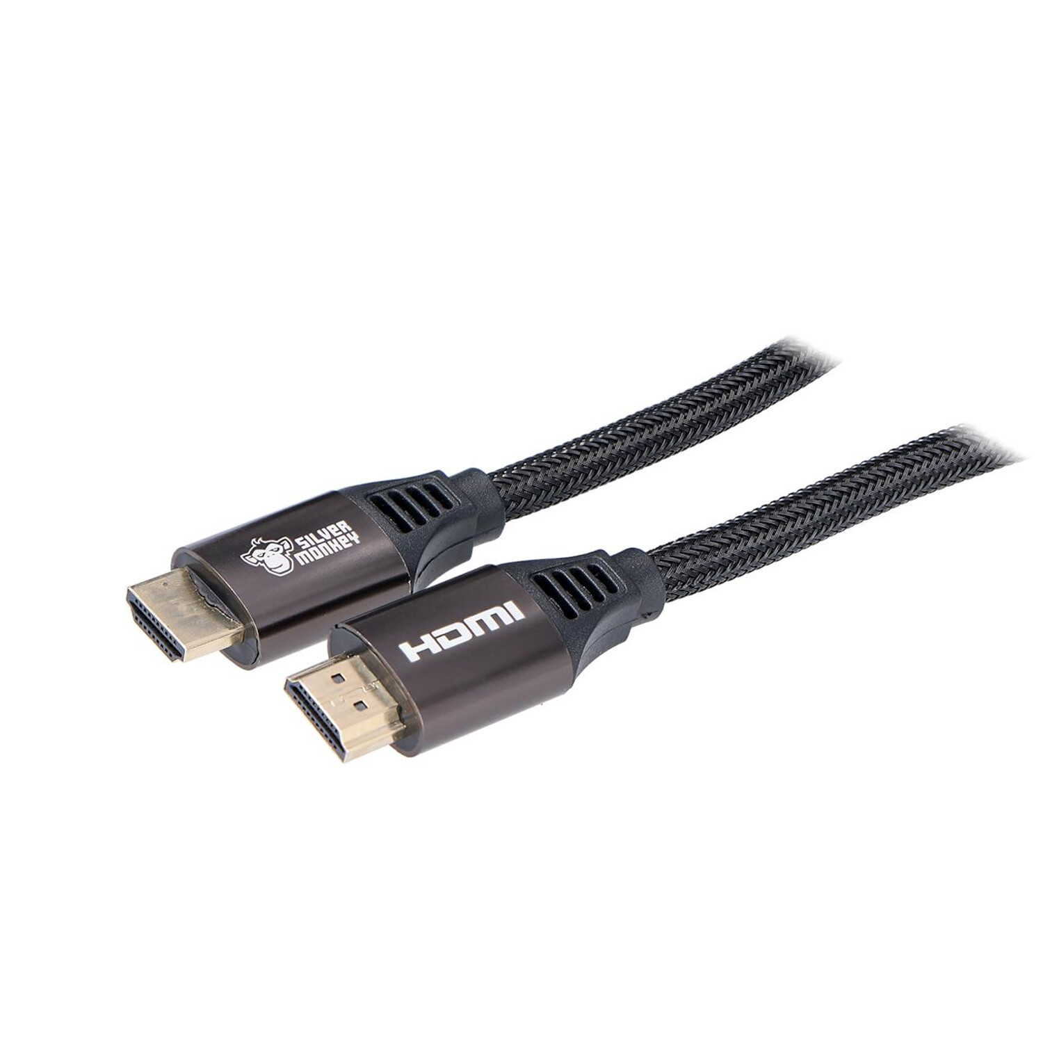 SILVER MONKEY HDMI 2.1-Geflechtkabel 2m Аудио- и видеосигнал Schwarz Unterstützt 4K/8K
