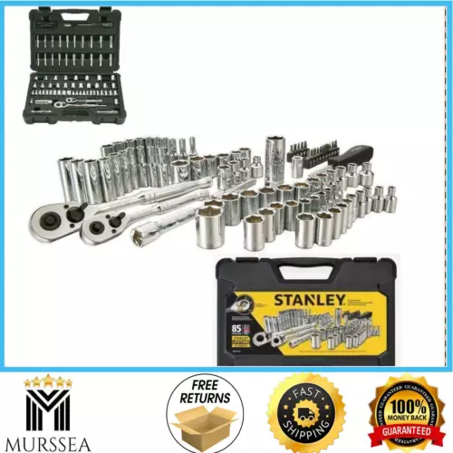 SAE Metric Mechanics Tool Set 85-Piece Ratchet & Socket Sets 1/4 in. and 3/8 in