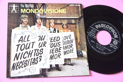 BEATLES 7'' Baby You'Re A Rich Man Italien Orig. 1967 NM 45 U/min Single