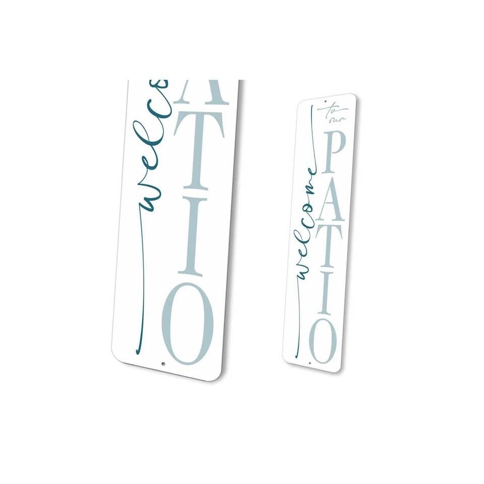 Letrero metálico Bienvenido a nuestro patio Foto 4 de 4