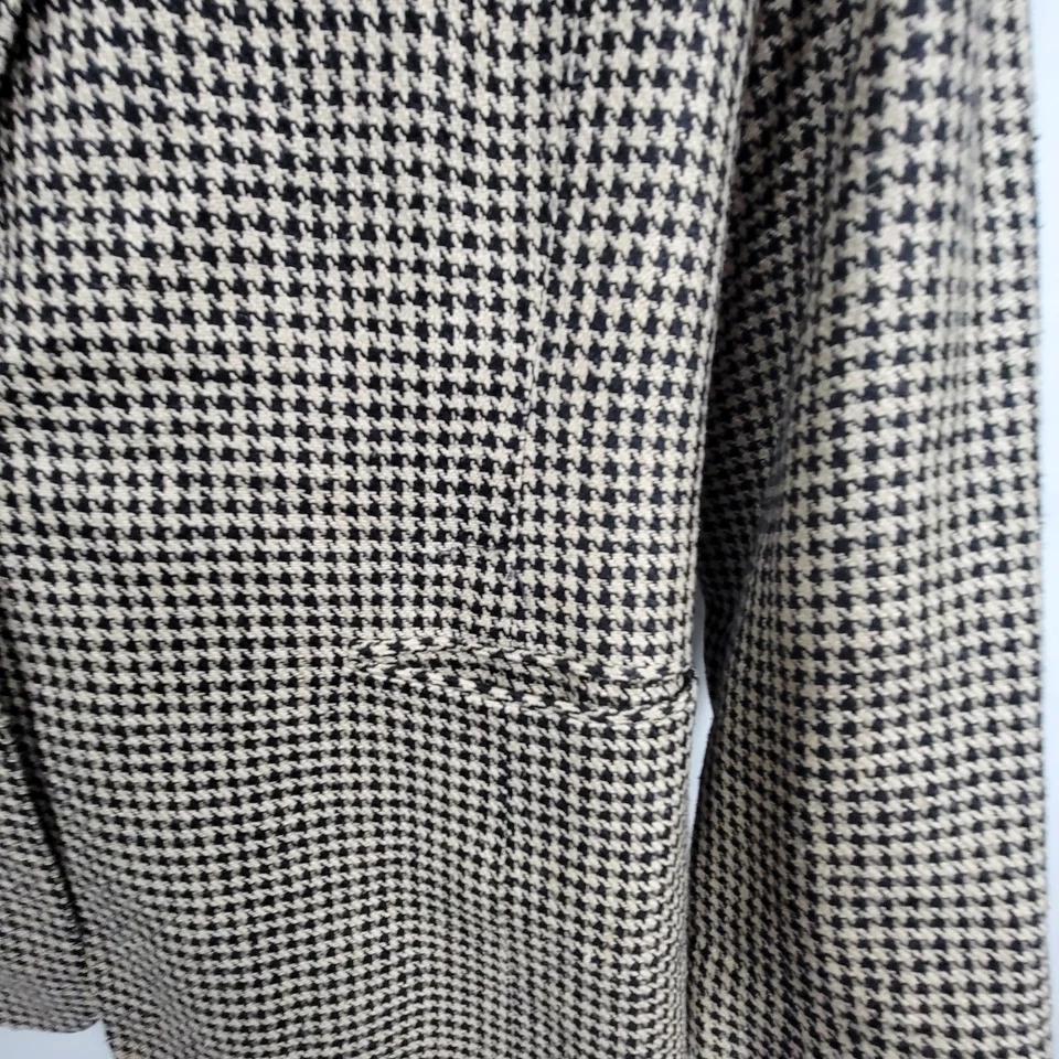 Blazer feminino Orvis Sporting Trad seda preto branco jaqueta Houndstooth 8P - Imagem 2 de 4