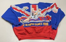 1980’s Vintage Adidas London 1908 1948 Olympic Games Reflective Flag Mens: XL