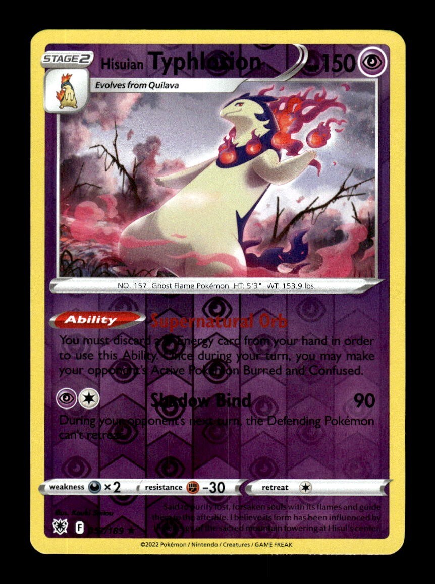 Pokemon Astral Radiance HISUIAN TYPHLOSION 52/189 Reverse Foil