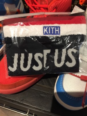 KITH ASICS GEL-LYTE 3 WORLD CUP USA HEADBAND WRISTBAND WHITE NAVY RED NEW SEALED