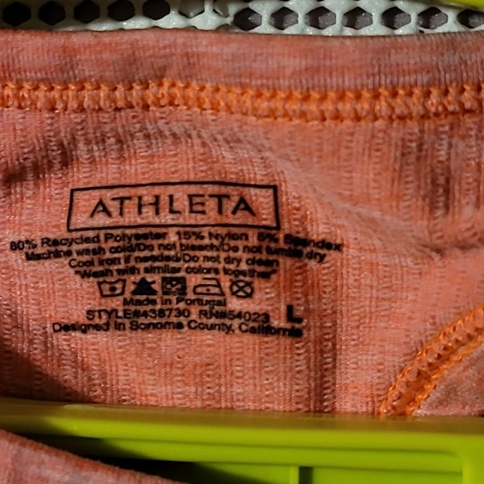 Camiseta sin mangas Athleta para mujer Peach Renew espalda deportiva elástica acanalada grande Foto 3 de 4