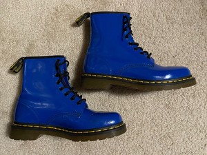 royal blue combat boots
