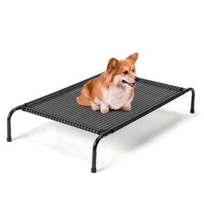 43'' Durable Elevated Dog Bed with Metal Frame Indoor Outdoor Raised Pet Bed