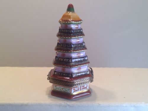 Limoges France Rochard Asian Pagoda Trinket Box - Picture 2 of 8