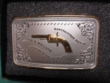 New S  W Smith Wesson Revolver Gun Pistol Case 1980s NOS Vintage Belt Buckle