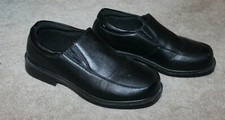 FRENCH TOAST Boys' Sz 5 DRESS SHOES black slip-on; faux leather near perfect