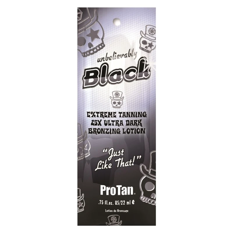 Pro Tan UNBELIEVABLY BLACK bronzer Sunbed Tanning Lotion Cream 22ml SACHET
