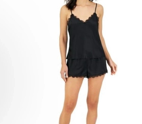 sz. XS Inc Internation Concepts Lace Trim Pajama Set Black - Picture 2 of 3