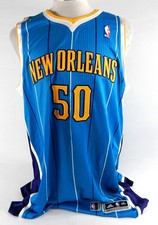 2010-11 New Orleans Hornets Emeka Okafor #50 Game Issued Blue Jersey 3XL 957