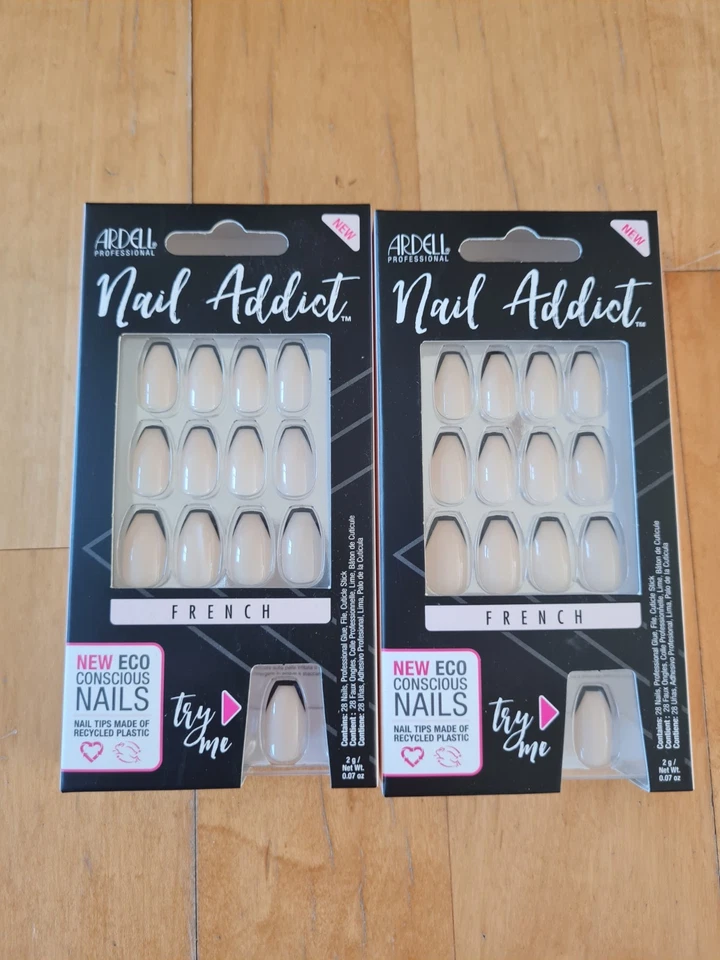 2x Ardell Nagelset - Künstliche Nägel - Make up mit schwarzem French - Bild 1 von 1