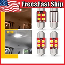 4X DE3157 White LED Light Bulbs Super Bright 3020 6-SMD Festoon 31mm 211-2