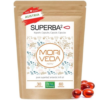 MoriVeda SUPERBA Krillöl Kapseln I 100% antarktisches Krillöl I 60 Softgels