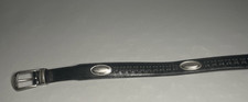Black Bonded Leather Studded Concho Belt Size 42