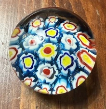 Vintage Millefiori Small Gumdrop Solid Glass Paperweight Unbranded