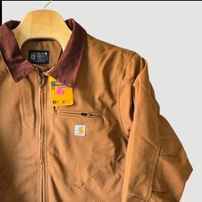 Carhartt Relaxed Fit Work Chore Jacket Men's 2XL Brown Corduroy Collar Outerwear